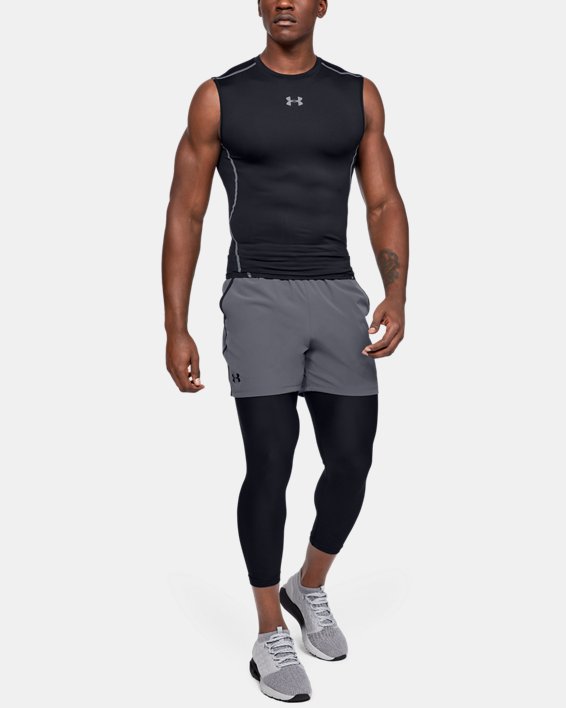Men's UA HeatGear® Armour Sleeveless Compression Shirt, Black, pdpMainDesktop image number 3